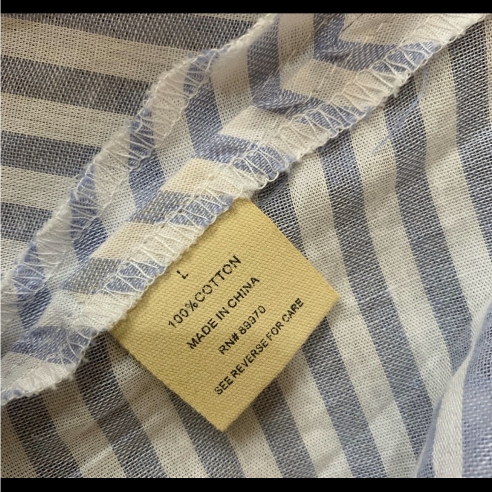 Brand New Nordstrom Striped White and Blue Women's Top - Picture 8 of 9